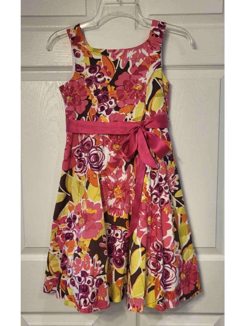 Girls Floral Sleeveless Tie Waist Summer Dress Size    Wedding Summer Graduation